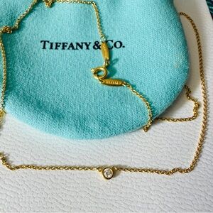 Tiffany & Co 18k Elsa Peretti Diamond By The Yard Necklace .05c
